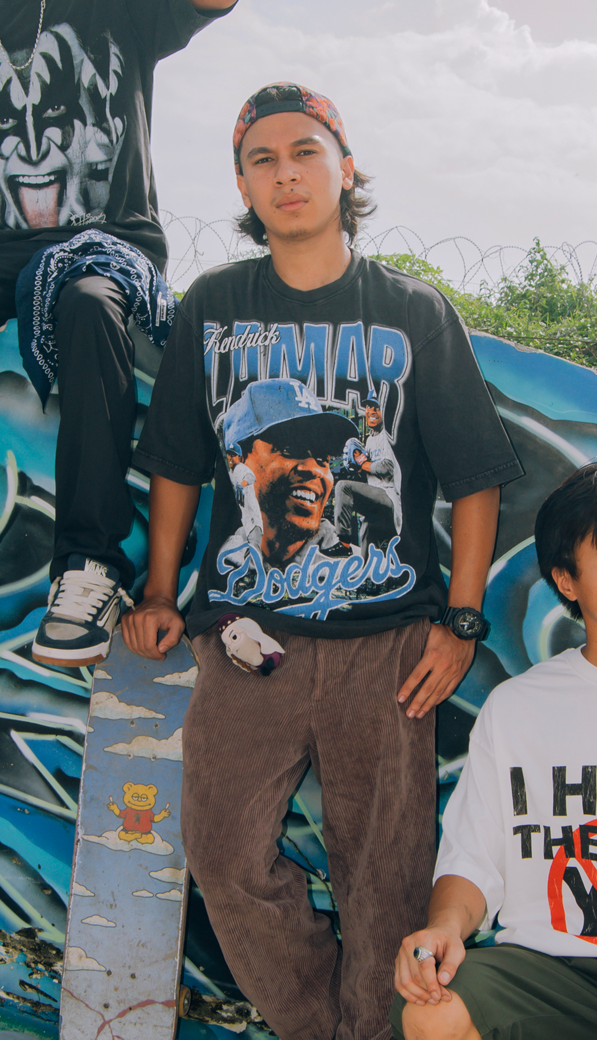 KENDRICK LAMAR DODGERS GRAPHIC T-SHIRT VINTAGE WASH