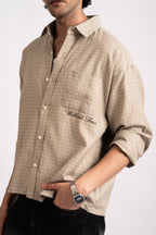 Nomad Check Boxy Shirt- Beige