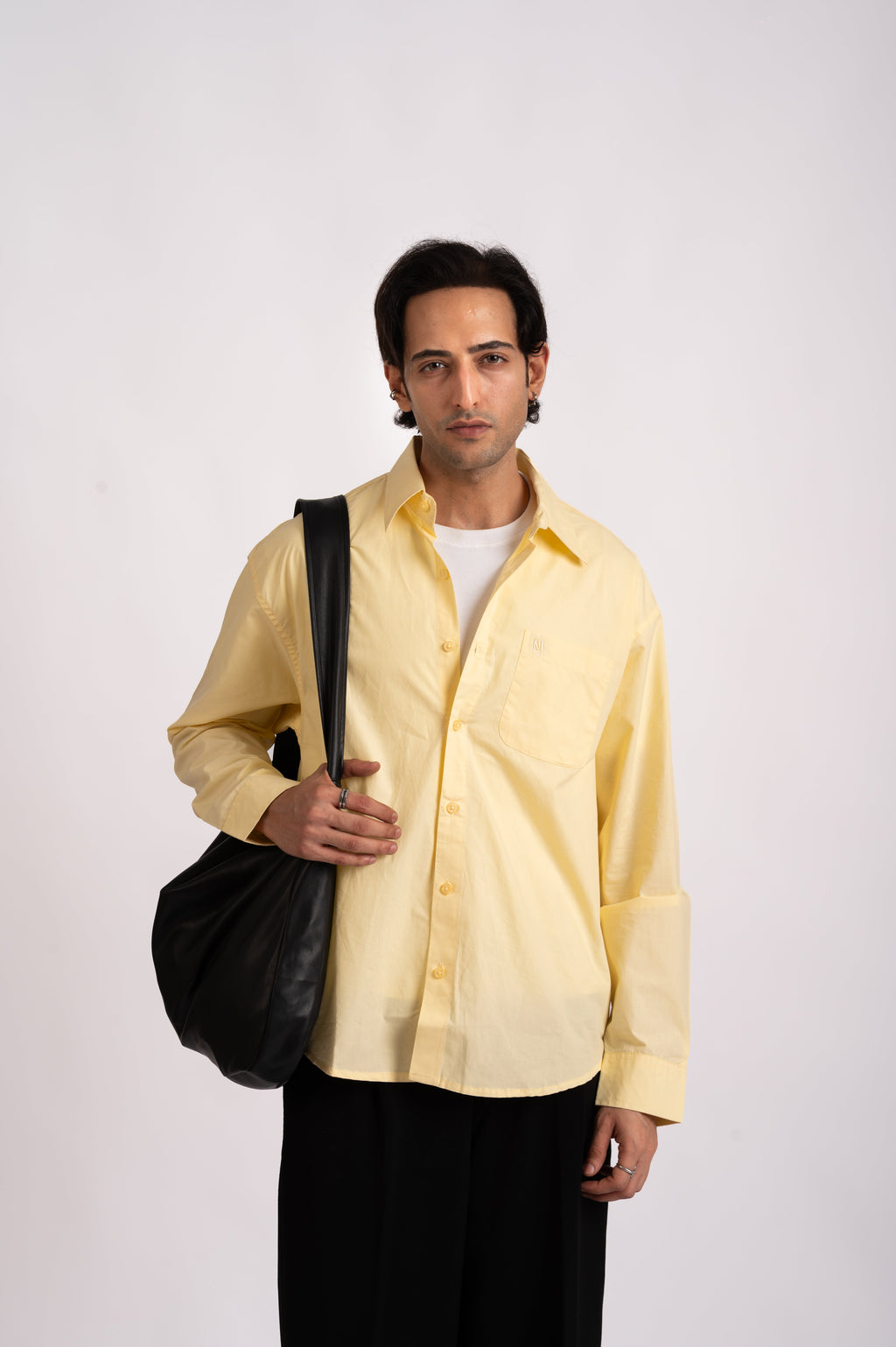 Sunwashed Yellow Cotton Shirt- Relaxed Fit