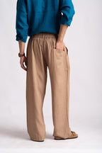 Relaxed Fit Pure Linen Trousers – Desert Taupe
