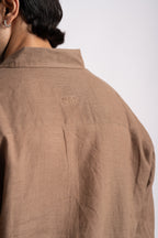 Oat Brown Linen Shirt- Relaxed Fit