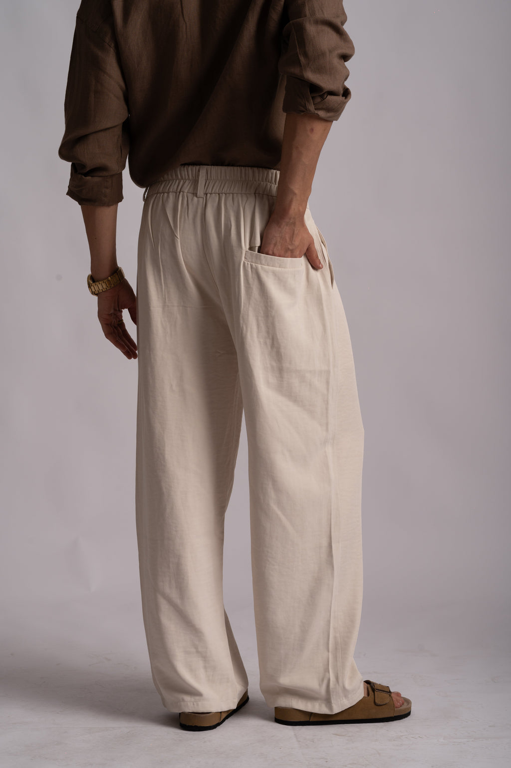 Korean Relaxed Fit Trousers – Off White