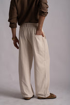 Korean Relaxed Fit Trousers – Off White