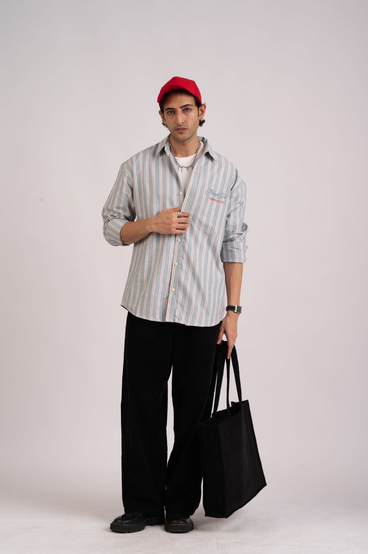 Costal Blue Stripe Cotton Shirt- Relaxed Fit