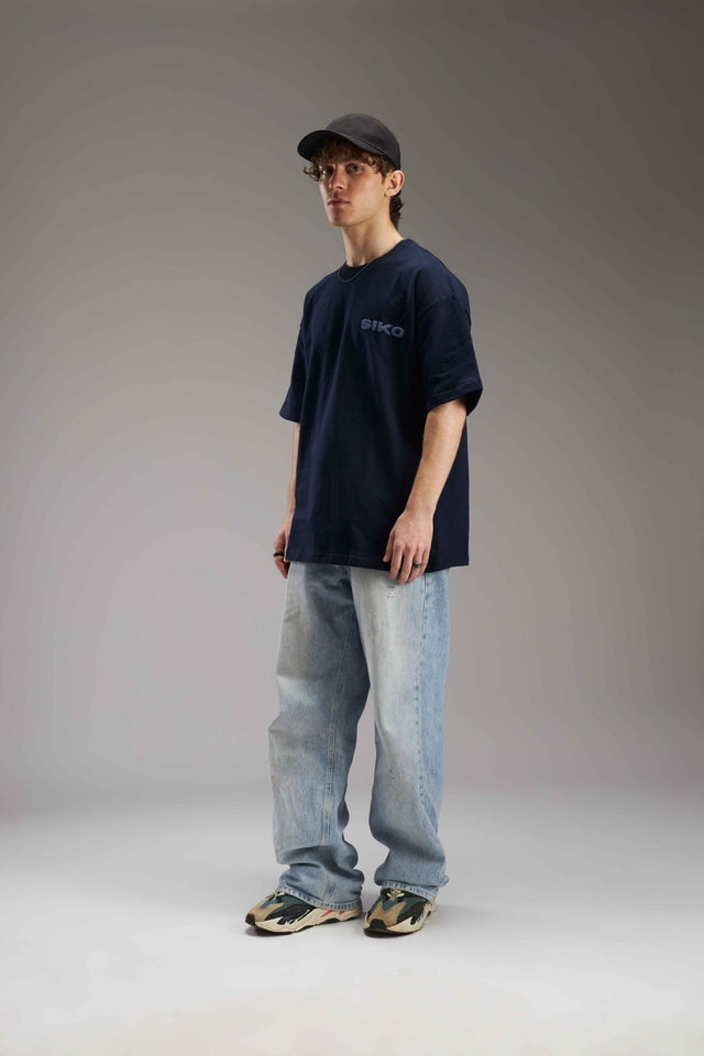NAVY BLUE BASIC OVERSIZED TEE