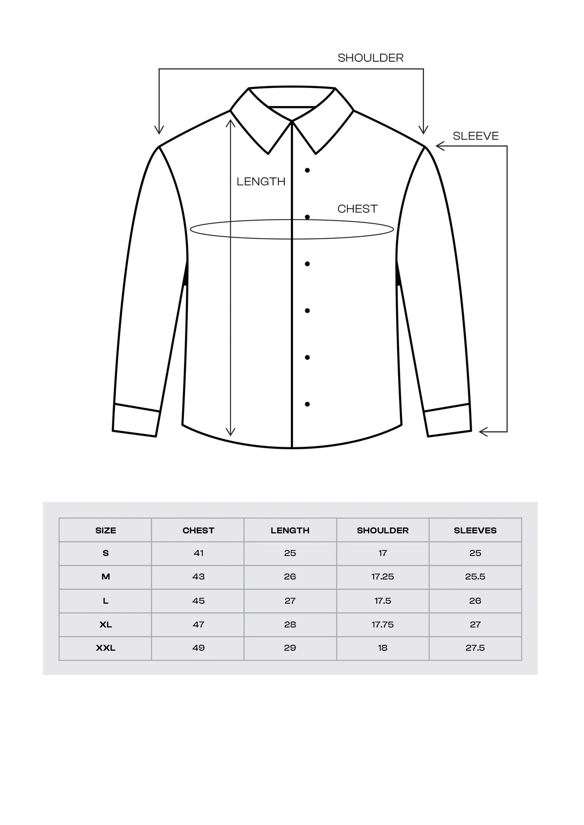 Size chart