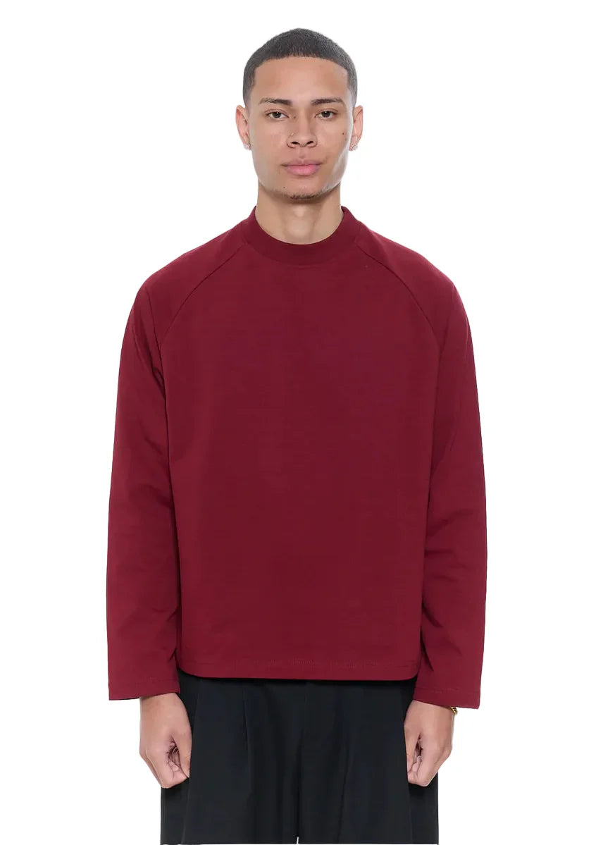 RAGLAN CROPPED TEE - WINE