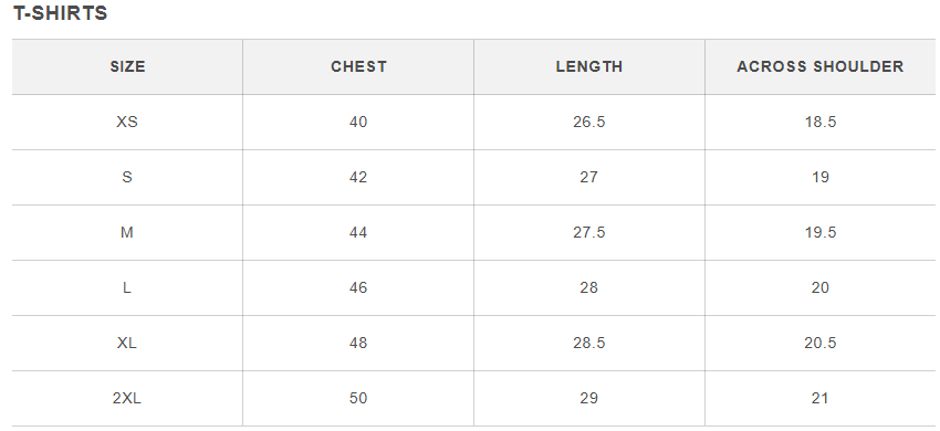 Size chart