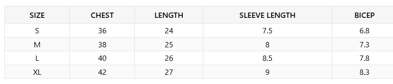 Size chart