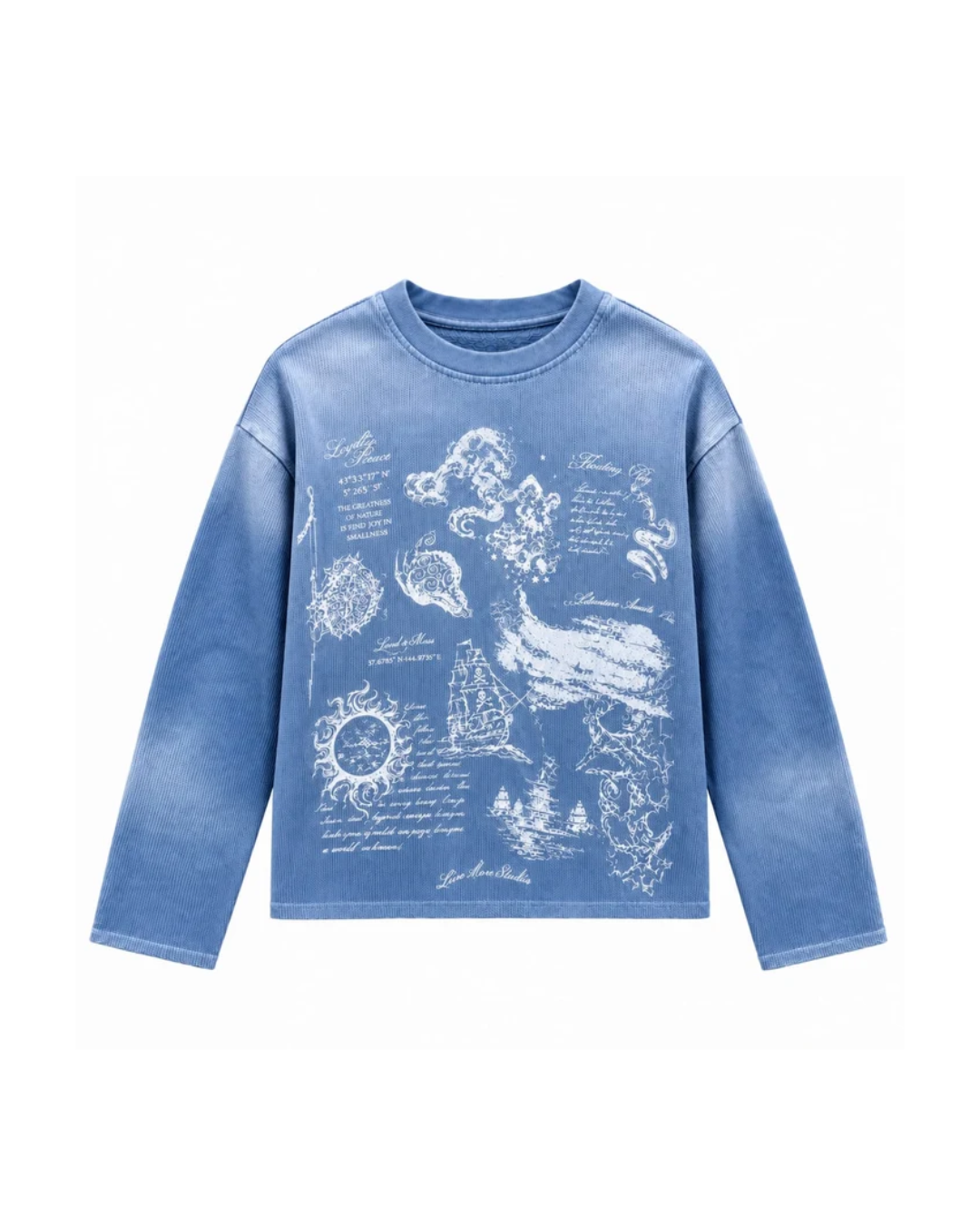 BLUE WASHED WAFFLE TEE