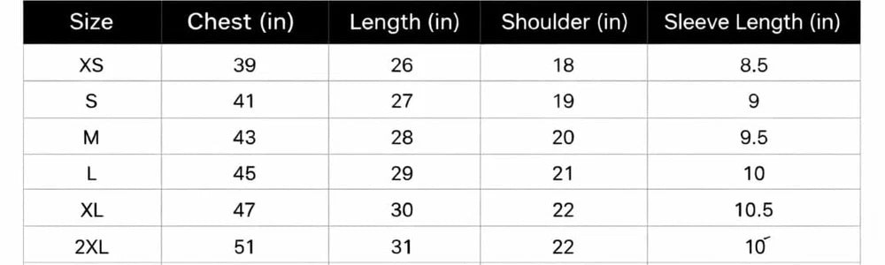 Size chart