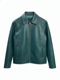 Green croco cropped Jacket