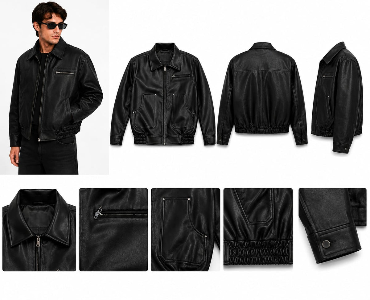 BLACK PATCHED JACKET