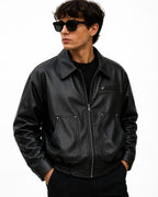 BLACK PATCHED JACKET