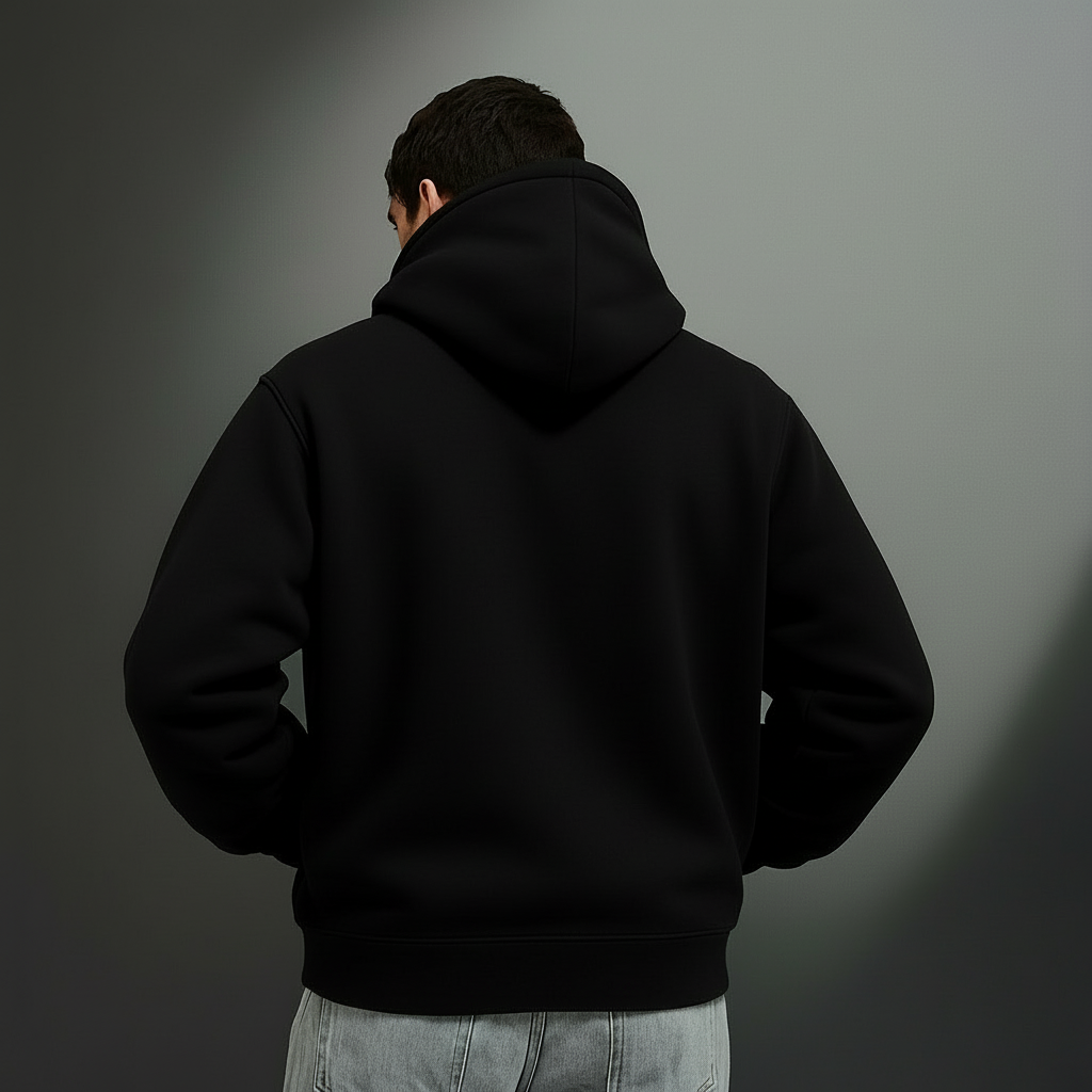 Solid Black Oversize Hoodie - ZIDDIZEN