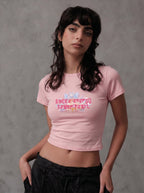 BADDIE ENERGY BABY TEE - BABY PINK