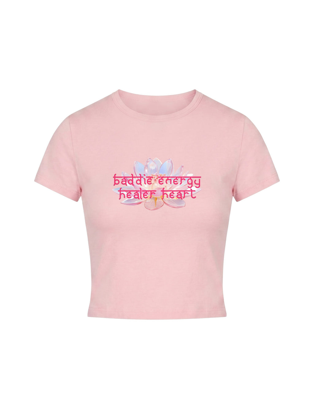 BADDIE ENERGY BABY TEE - BABY PINK