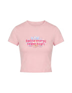 BADDIE ENERGY BABY TEE - BABY PINK