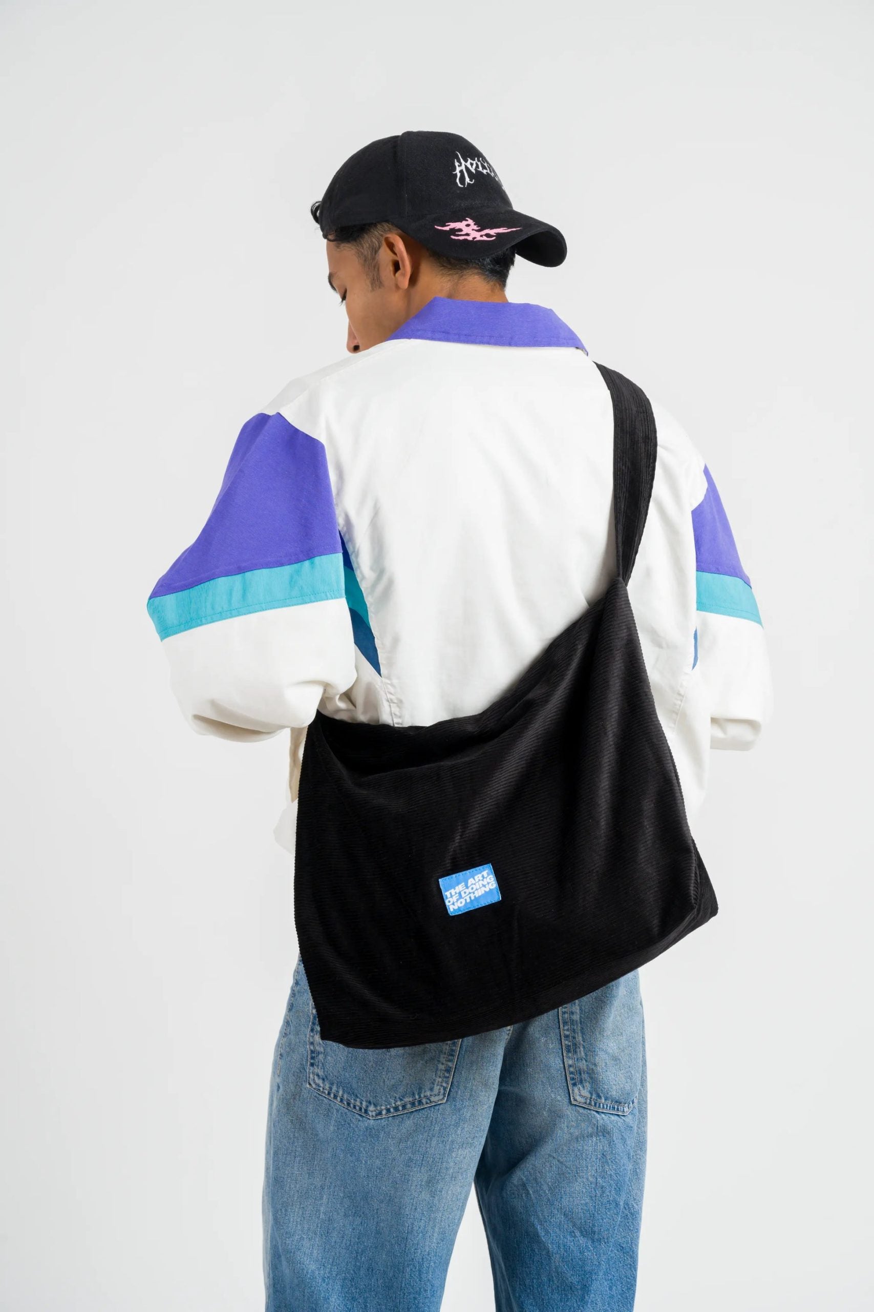 Corduroy Cross-Body Bag - Black