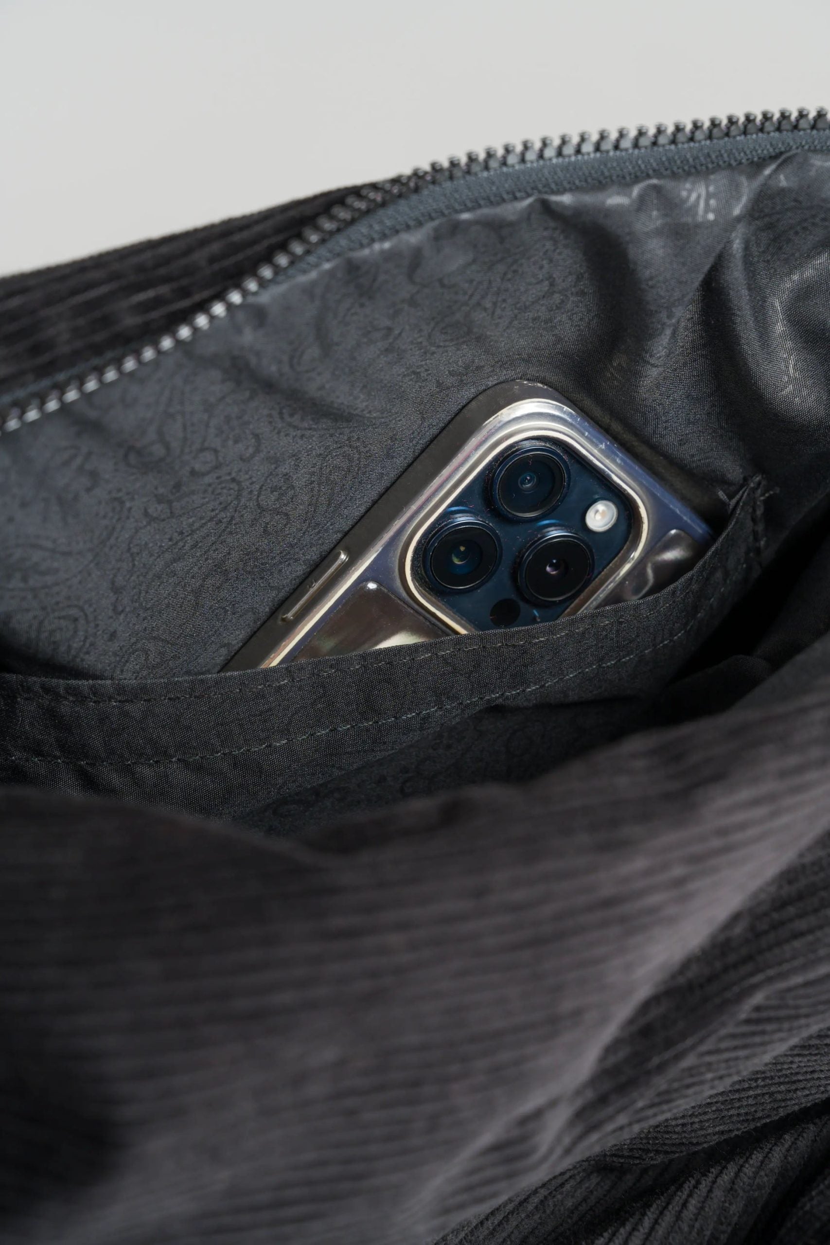 Corduroy Cross-Body Bag - Brown