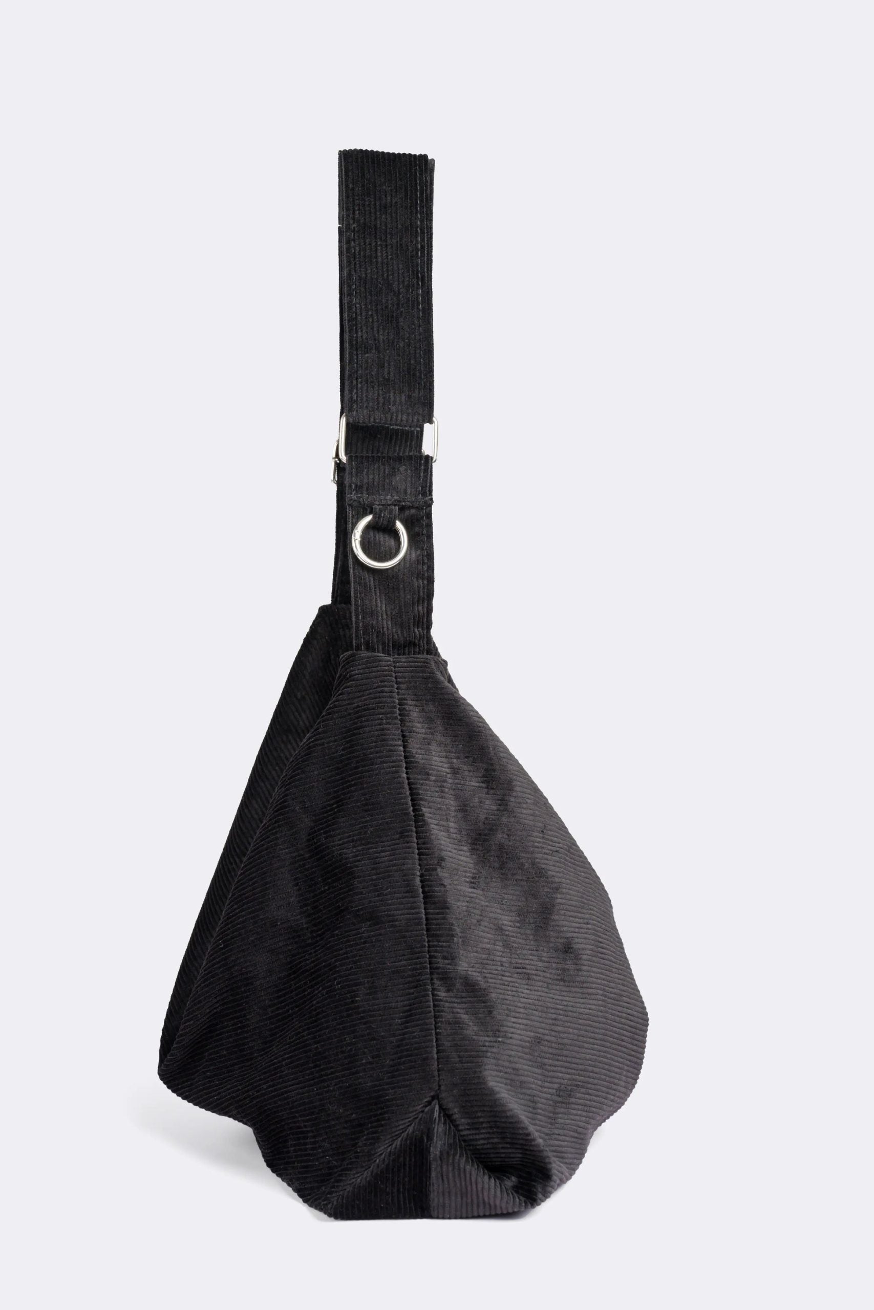 Corduroy Cross-Body Bag - Black