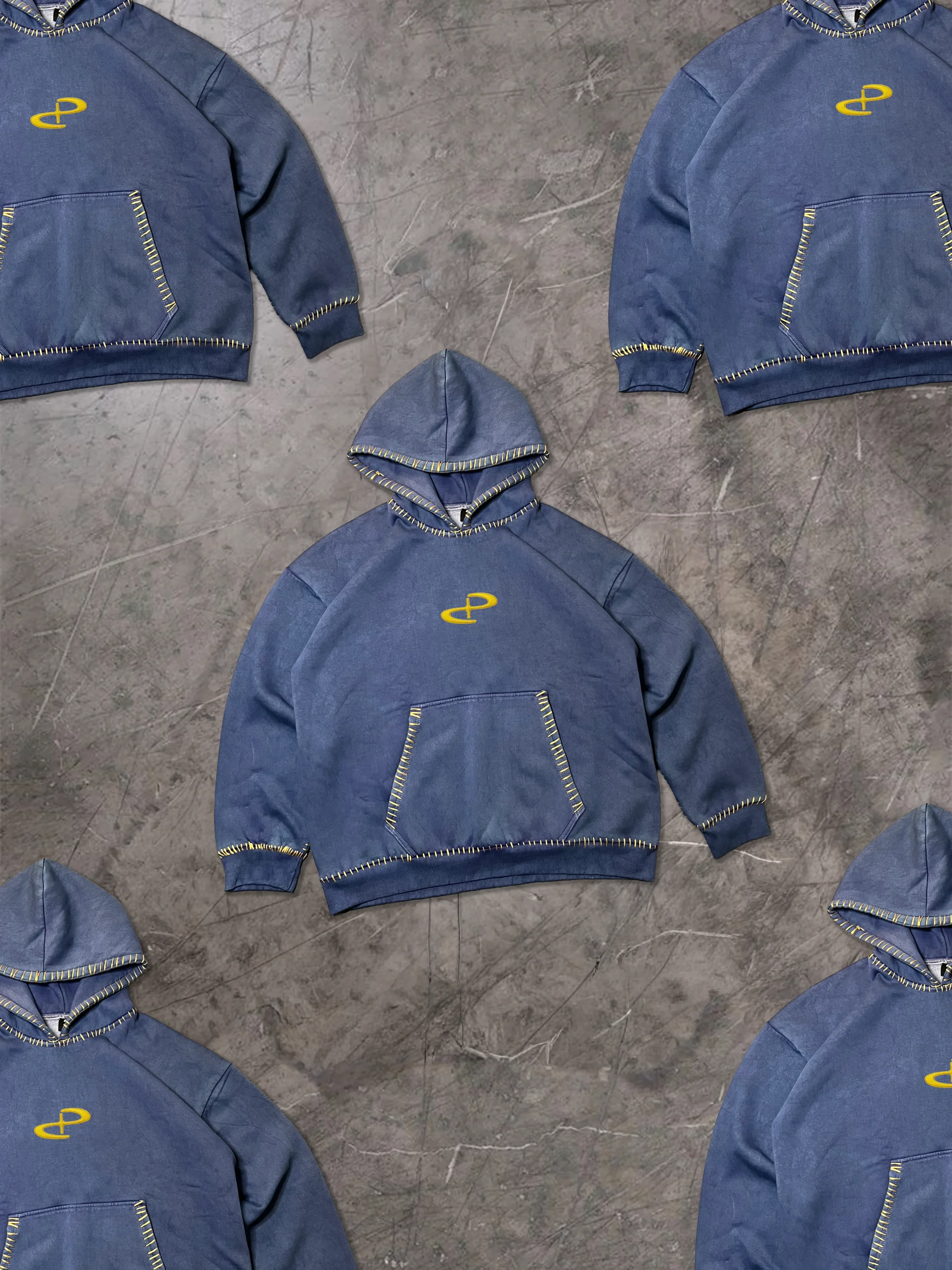 KANTHA INDIGO HOODIE