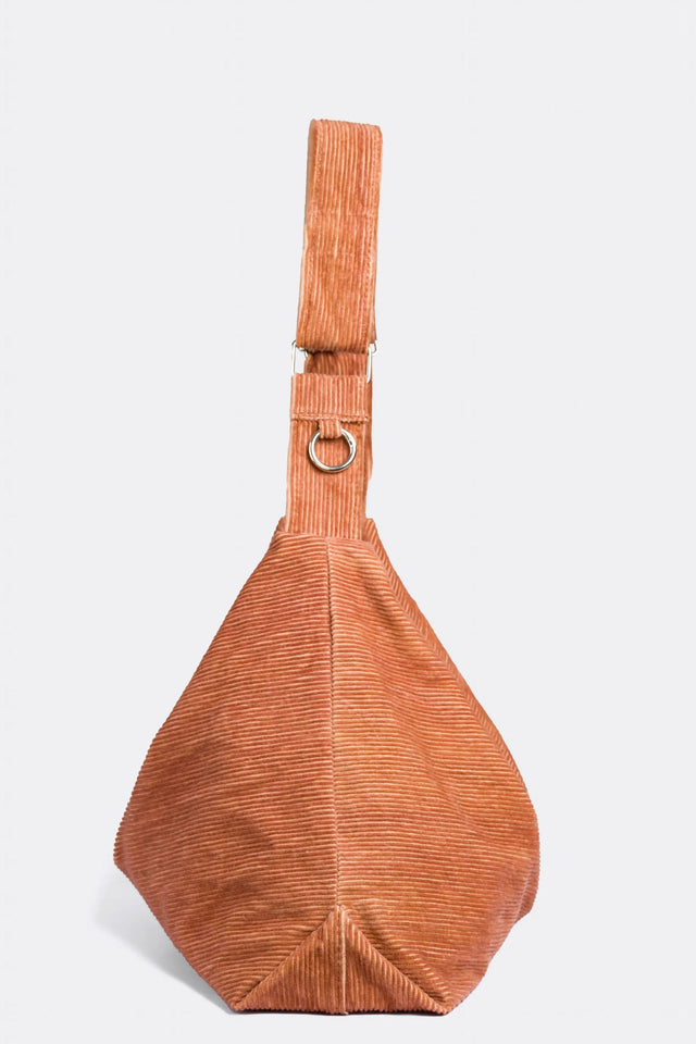Corduroy Cross-Body Bag - Brown