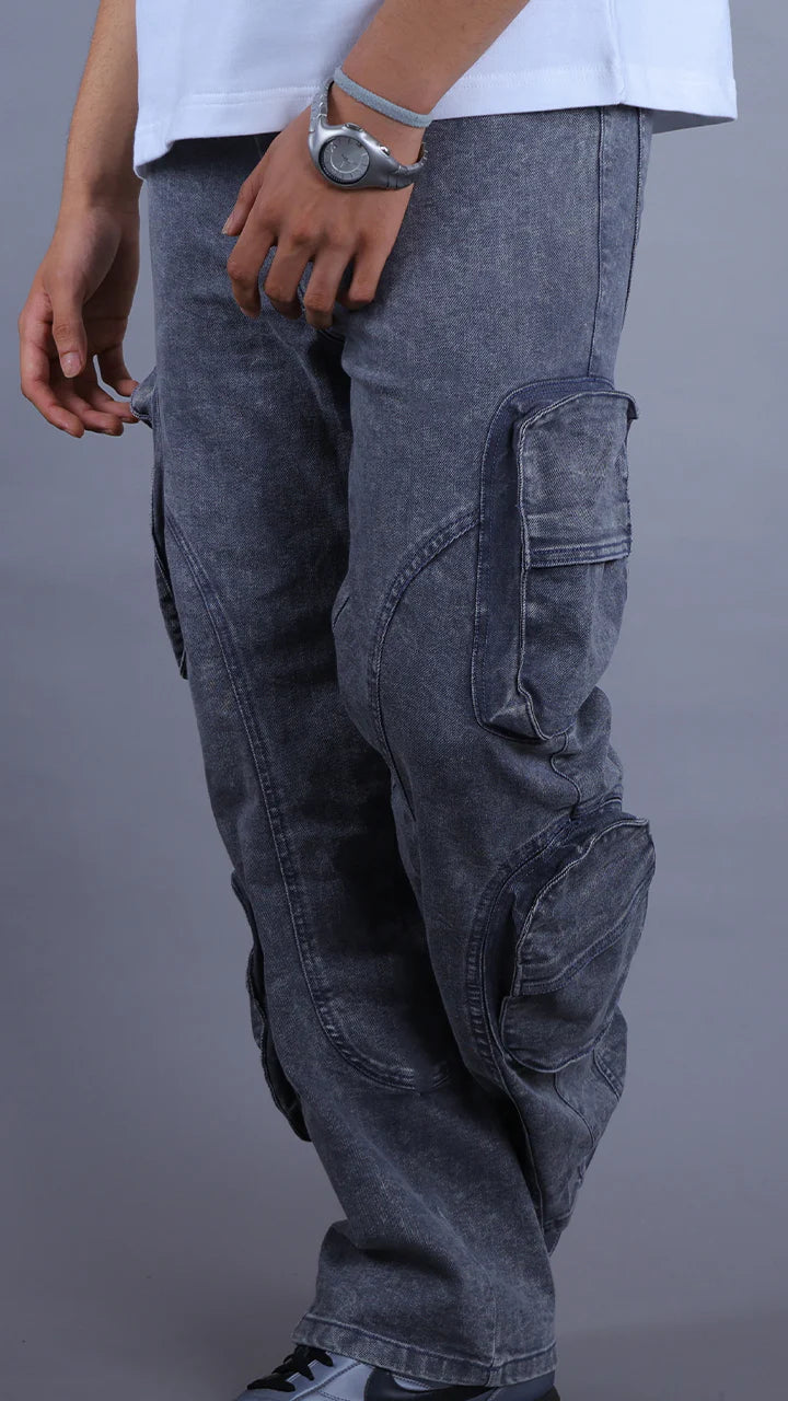 STONED WASH CARGO PANTS