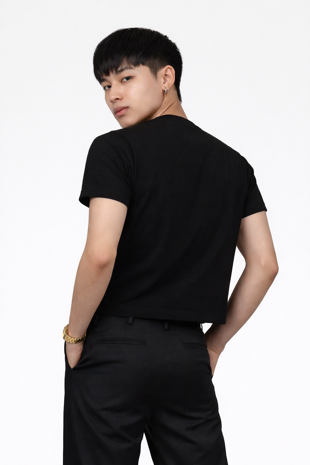 Stealth Black Cropped Tee