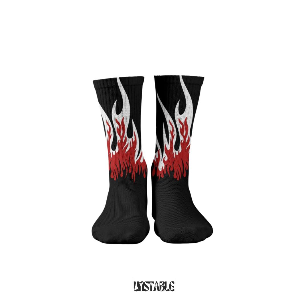 Dark Blaze Flames Crew Socks