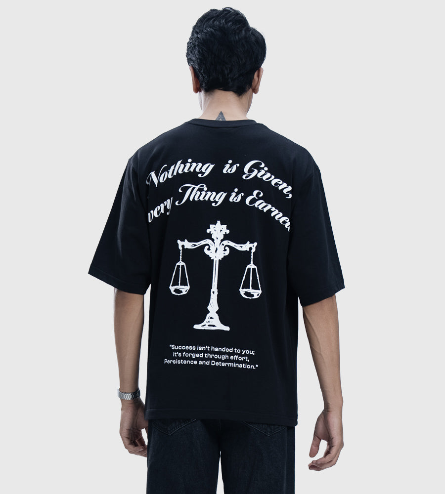 NOTHING IS GIVEN T-SHIRT IN BLACK