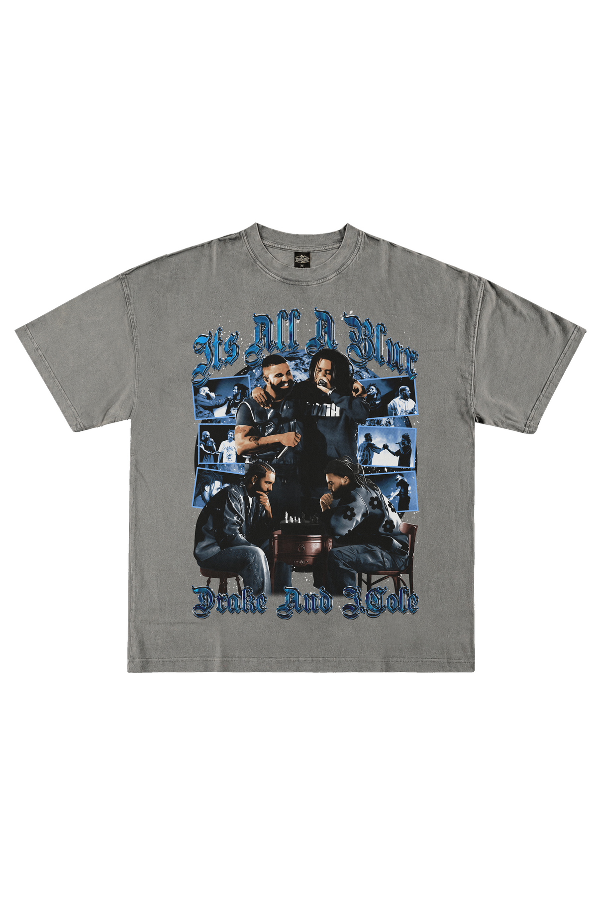 THE BOY AND COLE  FPS VINTAGE GREY HEAVYWEIGHT GRAPHIC TEE