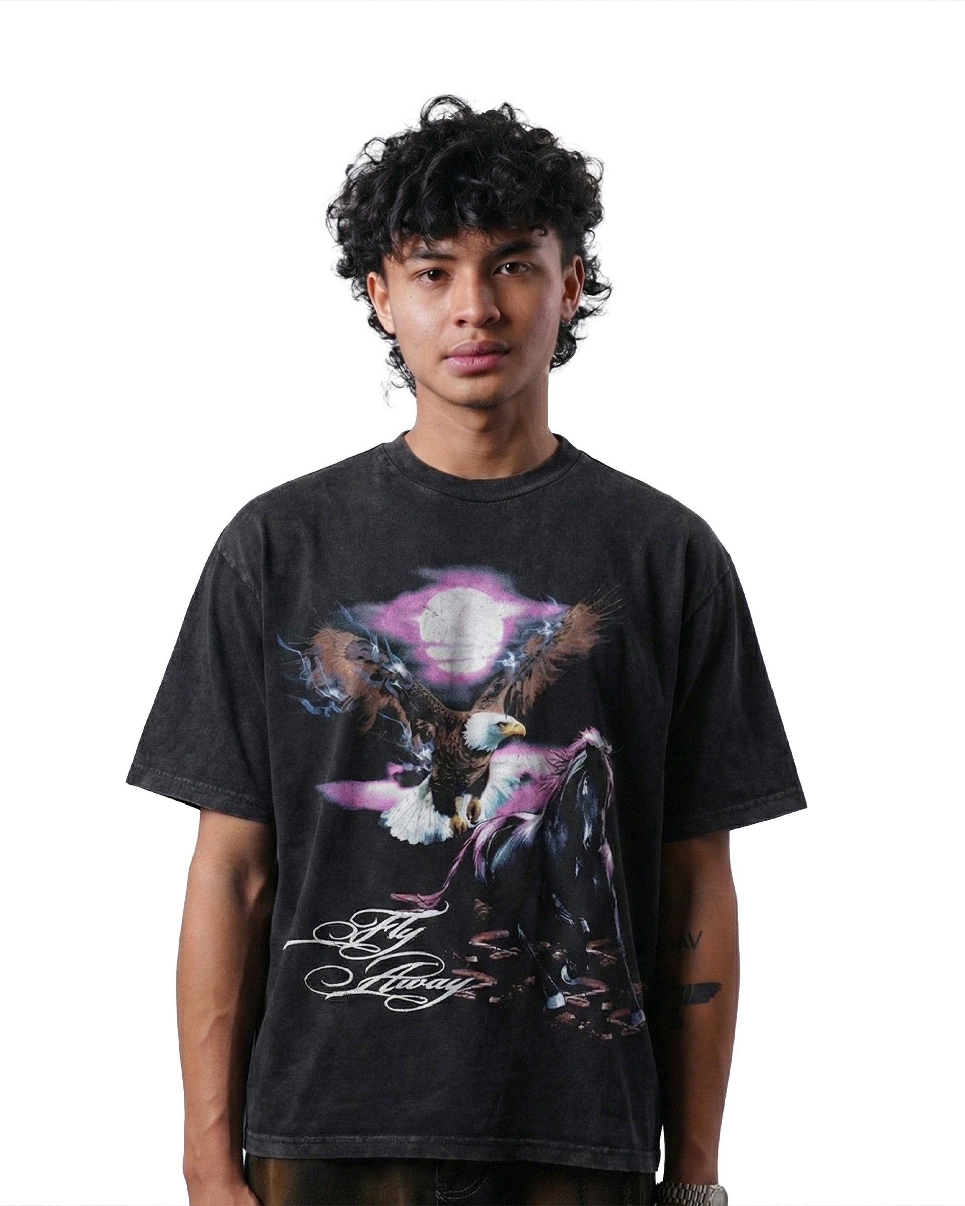 FLY AWAY Graphic Tee – Black