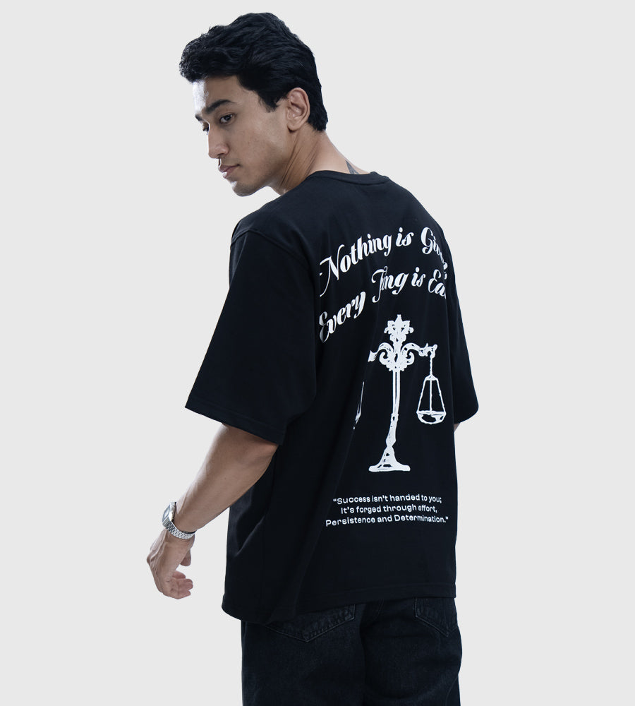 NOTHING IS GIVEN T-SHIRT IN BLACK
