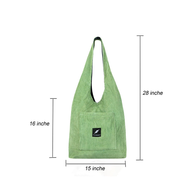 Matcha Green Corduroy Hobo Bag