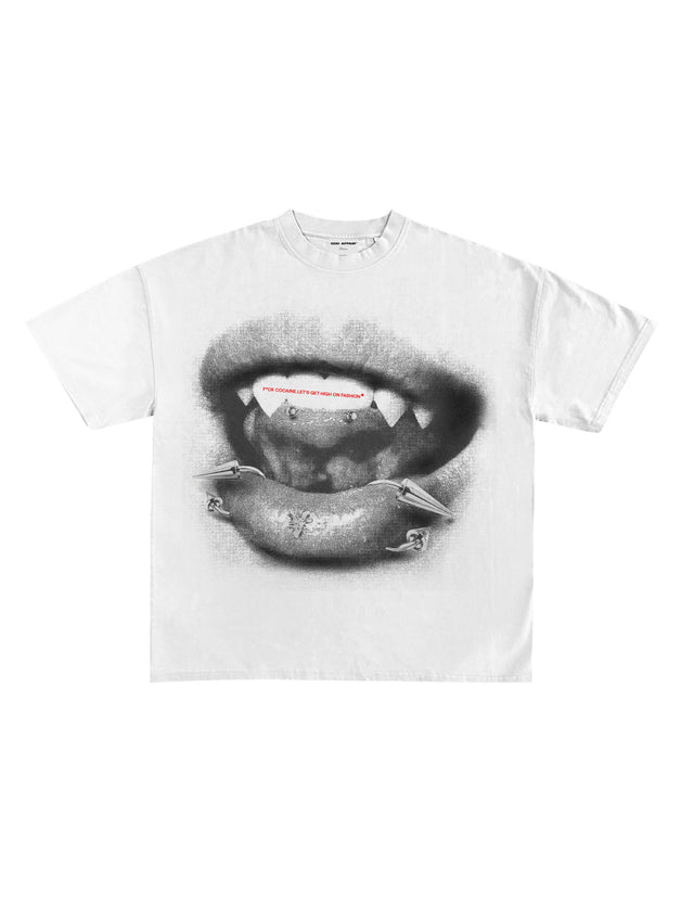 HIGH ON FASHION GRAPHIC TEE - WHITE