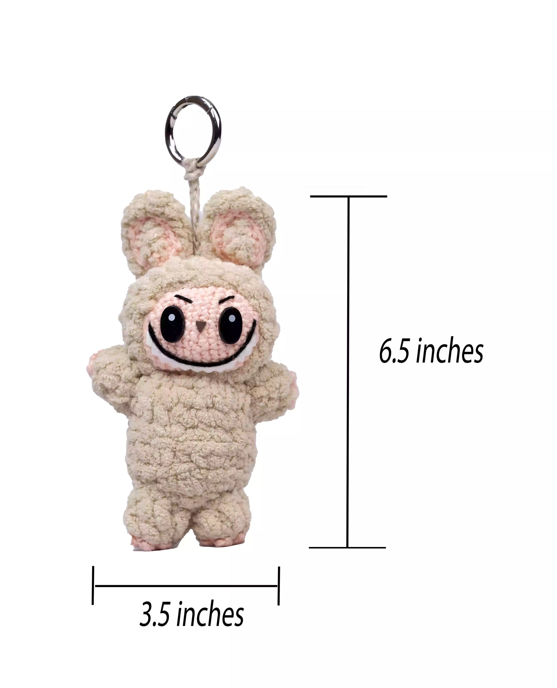 Crochet Labubu Doll - Soymilk