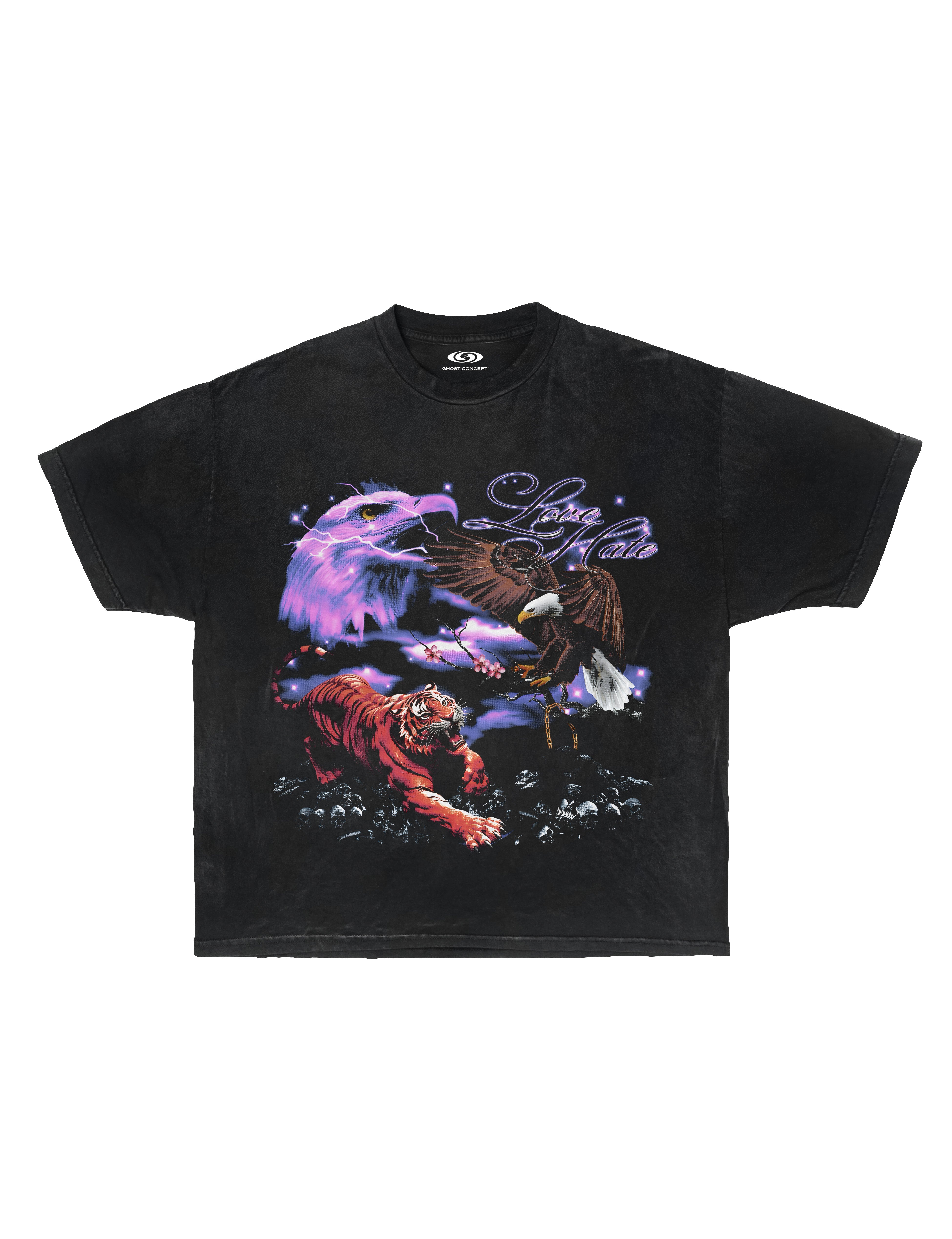 HATE & LOVE GRAPHIC TEE - VINTAGE WASH