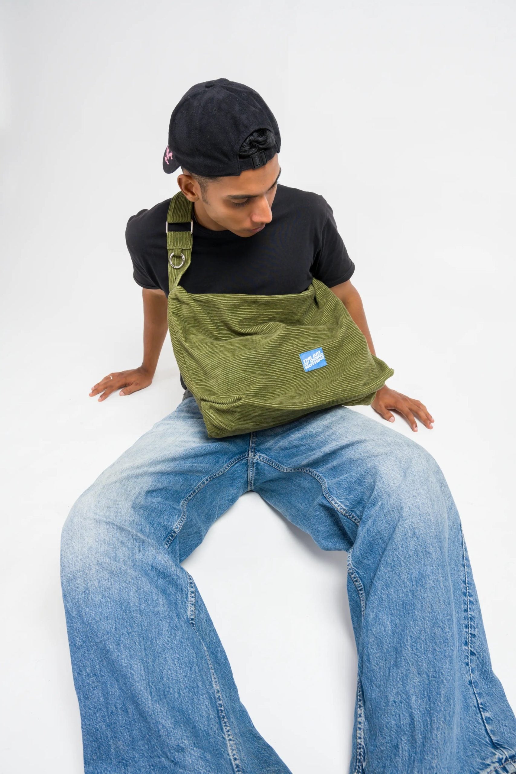 Corduroy Cross-Body Bag - Military Green