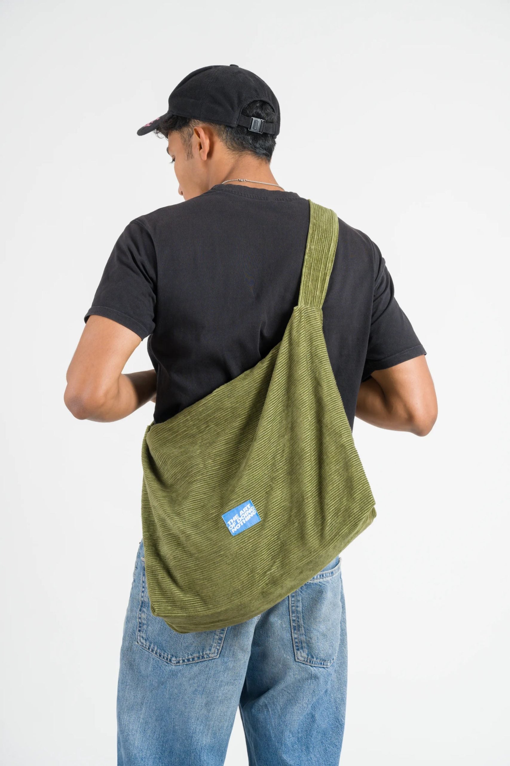 Corduroy Cross-Body Bag - Military Green