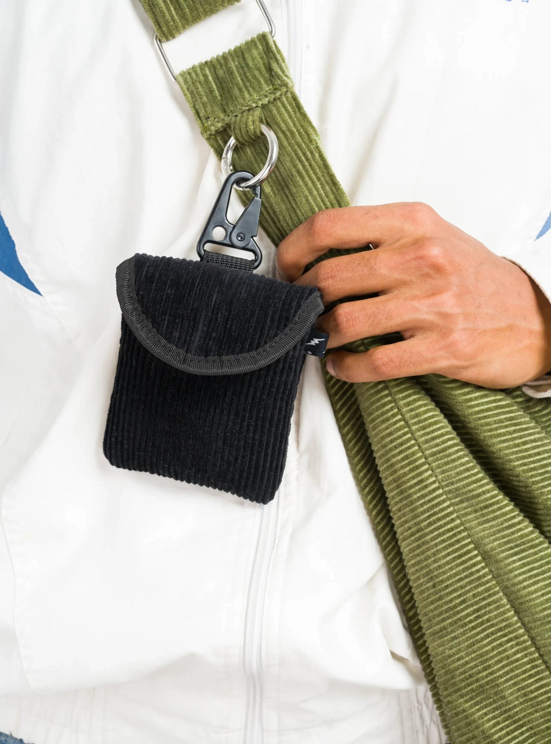 Corduroy Cross-Body Bag - Military Green