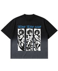 Black Ombré Wash Boxy Fit T-shirt Front Design