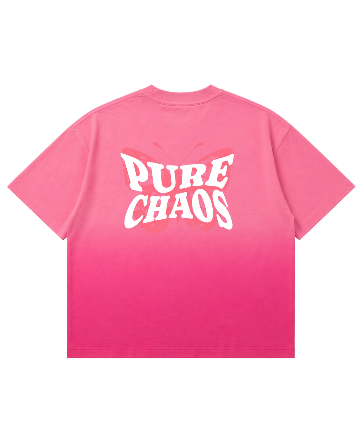 Pink Sunfade Ombré Wash Boxy Fit T-shirt Back Design