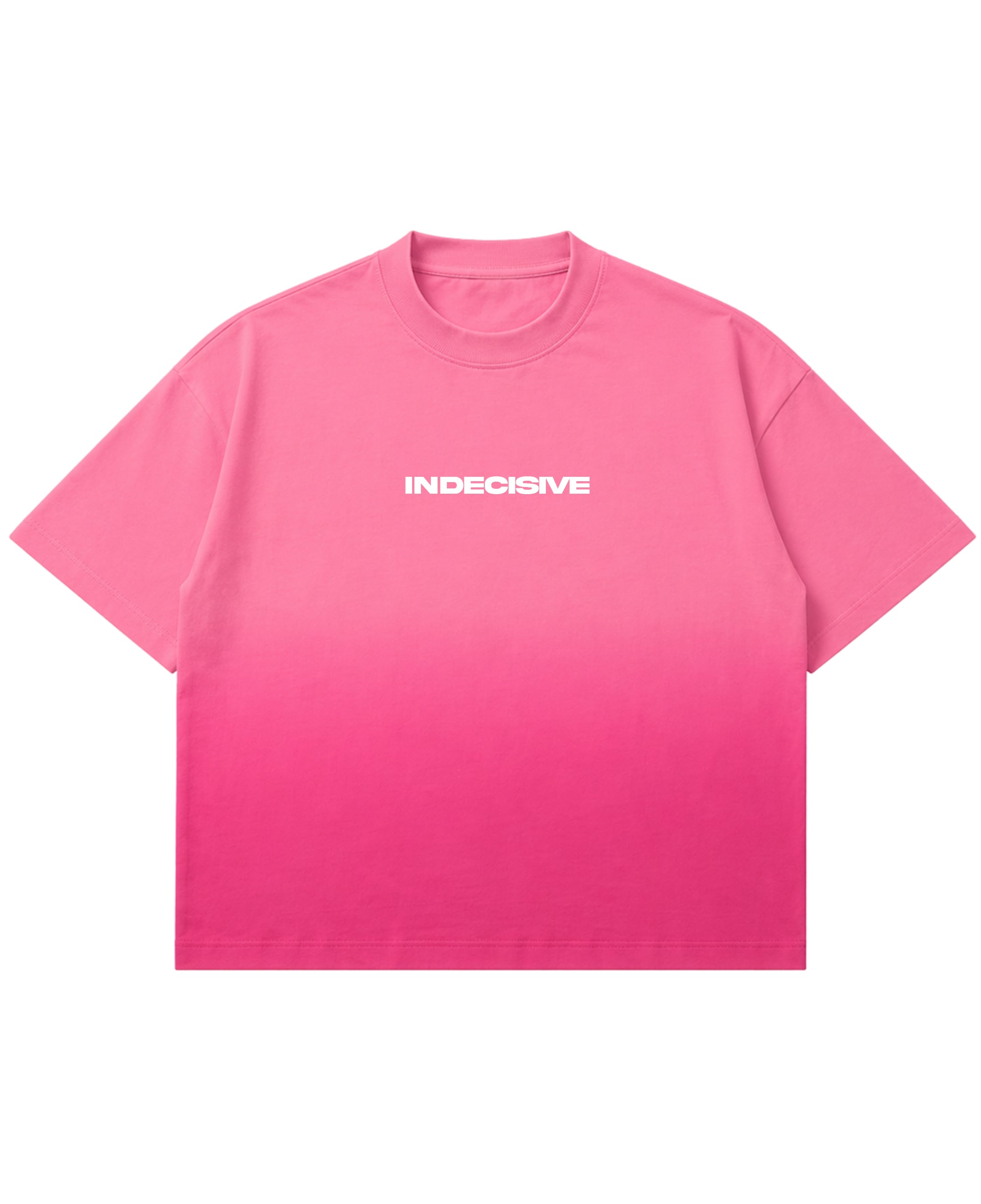 Pink Sunfade Ombré Wash Boxy Fit T-shirt Front Design