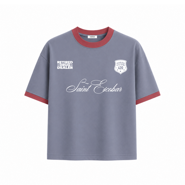 Harah Grey Ringer Tee Cropped
