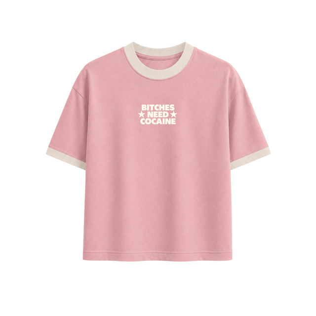 Harah Peach Ringer Tee Cropped