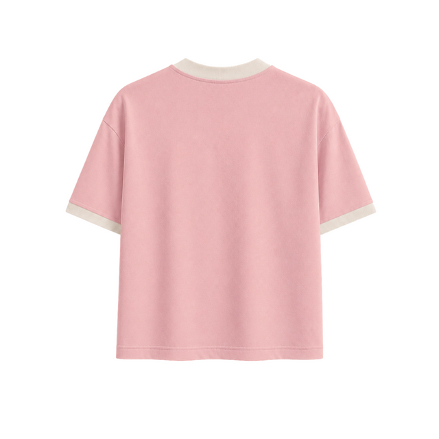 Harah Peach Ringer Tee Cropped