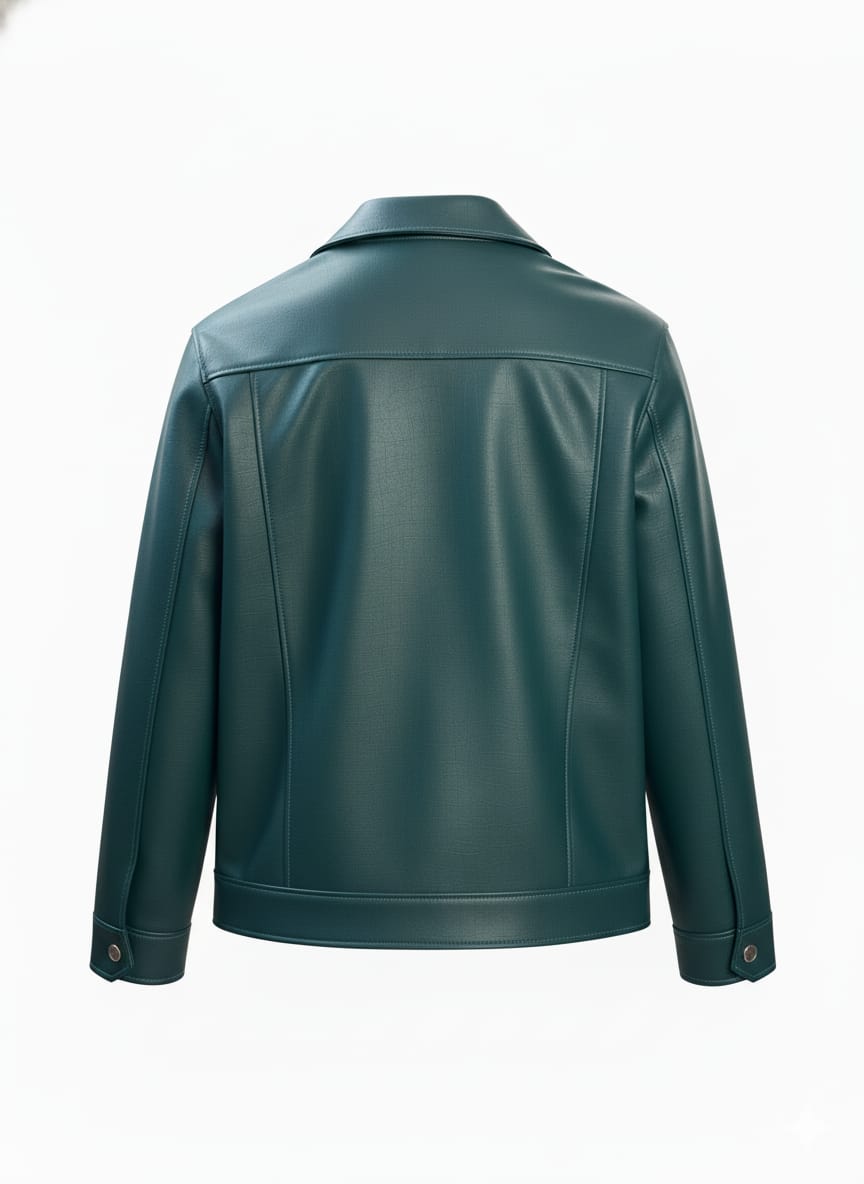 Green croco cropped Jacket