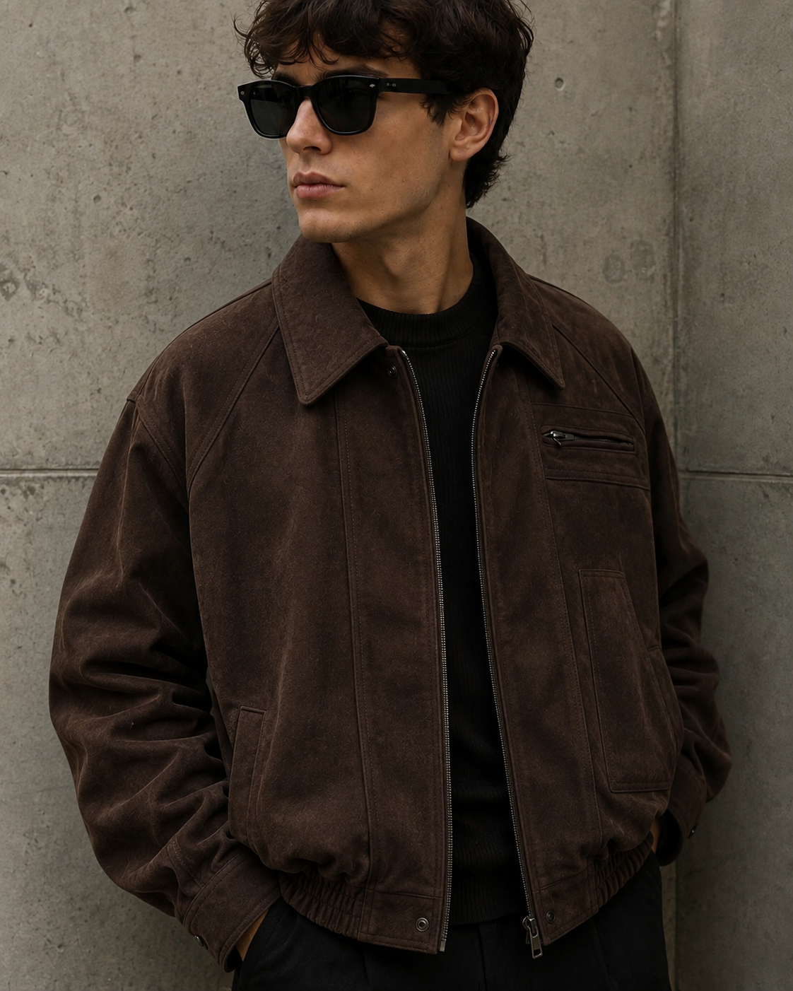 BROWN SUEDE LEATHER JACKET