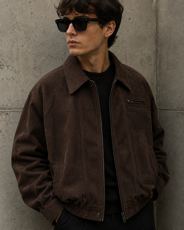 BROWN SUEDE LEATHER JACKET